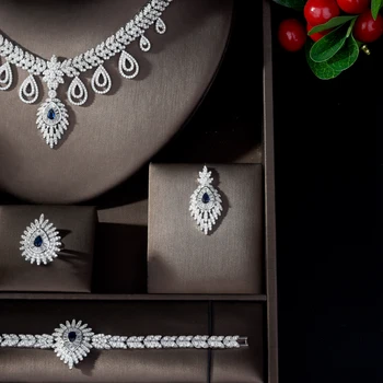 HIBRIDE Shinning AAA Cubic Zirconia Náušnice a Náhrdelník Šperky Set Dubaj Šperky Sady pre Ženy parrure bijoux femme N-1097