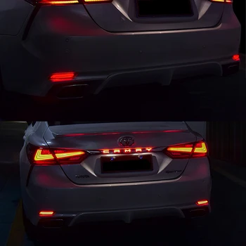 2 KS Údené /Červená Objektív Full LED Zadné Hmlové Svetlá Nárazníka Reflektor Chvost & Brzda Stop & Zase Signálne Svetlá Na rok 2018-up Toyota Camry