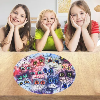 Mačky vzor Drevené Puzzle Hra Jedinečný Tvar Kusov 3D Zvierat Skladačka Puzzle, Hračky, Darčeky pre Dospelých & Kids игркшки для детей 2021