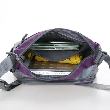 Patchwork geometrické Tašky cez Rameno pre Ženy Autor vodeodolného Nylonu Kabelka Zips Peňaženky Messenger Crossbody Bag vak, hlavný