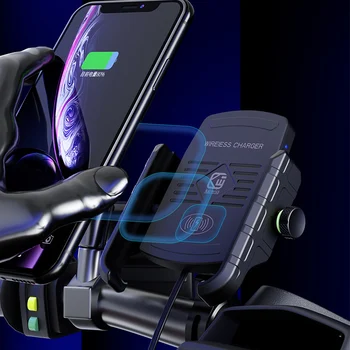 15W Bezdrôtovú Nabíjačku na Motocykel, Mobilný Telefón, Stojan, Držiak pre iPhone, 8 X XR XS MAX pre Samsung S10+ S10E S9 (Bez USB)