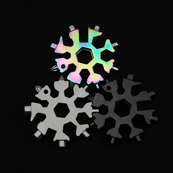 Prenosné Snow flake kartu Mini výchovy k DEMOKRATICKÉMU občianstvu Nástroj 18-v-1 multi-nástroj karta zmes Kompaktné vonkajšie produkty Snowflake skrutkovač, maticový Kľúč