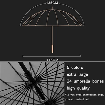 Hot Predaj Dlhá Rukoväť Veľké firmy Umbrella Vysokej Kvality 24K Silnému Vetru Glassfiber Parasol Outdoorové Aktivity, Golfové Dáždnik