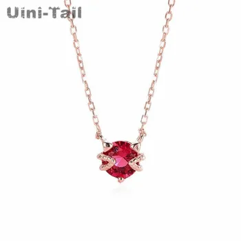 Uini-Chvost 2019 hot 925 sterling silver malý roztomilý červený mačka prívesok náhrdelník temperament elegantné módne príliv prietok šperky ED357
