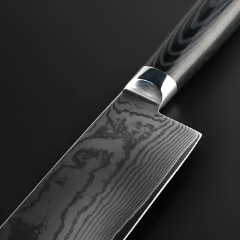 FINDKING nové 6.5 palcový nakiri nože damasku ocele čepeľ damasku kuchár nôž 67 vrstvy damasku kuchynský nôž