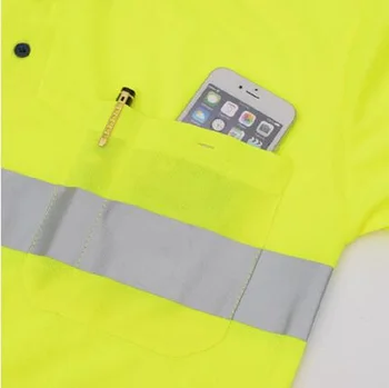 Bezpečnosť Práce polo tričko reflexné Vysokej Viditeľnosti Long Sleeve Polo Tričko pracovné odevy