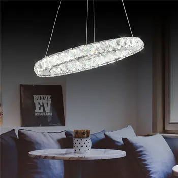 SANYI Diamantový Prsteň Moderné Crystal Prívesok Svetlo LED Crystal Lampa Obývacia Jedáleň Kruhy Závesné Osvetlenie Domáce Dekorácie