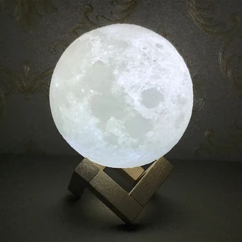 Chaohui Dropshipping 3D Tlač Mesiac Lampa LED Nočné Svetlo USB Nabíjateľné nápaditosť Prepnúť Svetlo pre Spálne, Baby, Deti, Darčeky