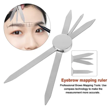 Z Nehrdzavejúcej Ocele Microblading Nástroj Presné Strmeň Obočie Mapovanie Pravítko Profesionálne Permanentného Make-Upu Kompas Polohy Odolné