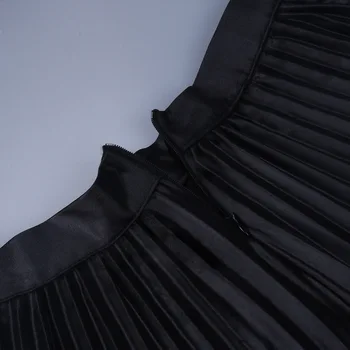 Jeseň Zima Vysoký V Strede Zúžený Sukne Ženy, Oblečenie Black Skladaný Požadovali Zips Riadok Mini Krátke Sukne Módne 2020 High Street