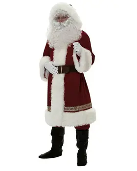 Deluxe ježiško, Santa Claus Cosplay Kostým Santa Claus Oblečenie Maškarný Na Vianoce Mužov Kostým, Oblek Pre Dospelých hot