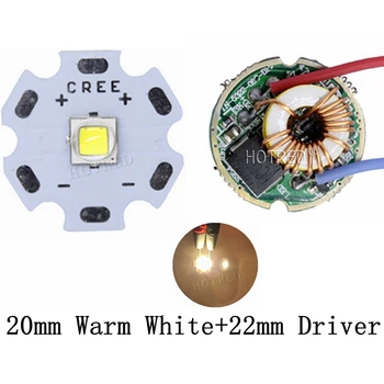 10W Cree XM-L2 T6 XML2 T6 LED Svetlo 20mm PCB Biela Teplá Biela Neutrálna Biela + 22 mm 5 Režimov 3-12V Ovládač Pre DIY Pochodeň Baterka