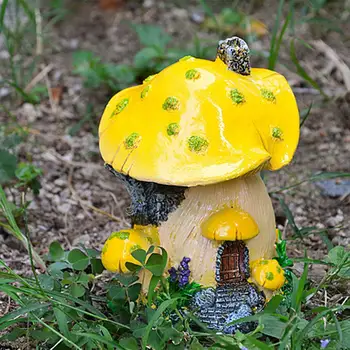 Huby Dom Živice Remesiel Mini Víla domov Záhrada Dekor DIY Ornament Krajiny Miniatúry Resinových Doplnkov Micro Záhrada