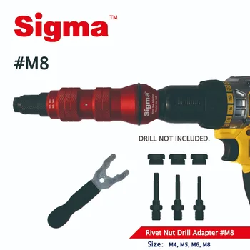Sigma #Závitom M8 Nity, Matice Vŕtať Bezdrôtový Adaptér alebo Elektrické náradie príslušenstvo alternatívne vzduchu, pneumatické nity, matice zbraň