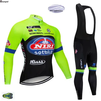 2020 Pro ITALIA Cyklistika Dres Nastaviť Zimné Thermal Fleece, Dlhý Rukáv Závodný MTB Vyhovovali Maillot Cyklistické Oblečenie Ropa Ciclismo Nosenie