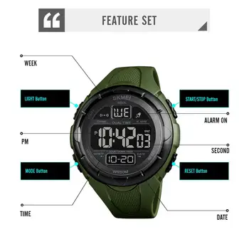 SKMEI Značky Mužov Stopky Módne Časovač LED Digitálne Hodinky Chrono 50M Vodotesnými náramkové hodinky Bežné Vonkajšie Športové Hodinky