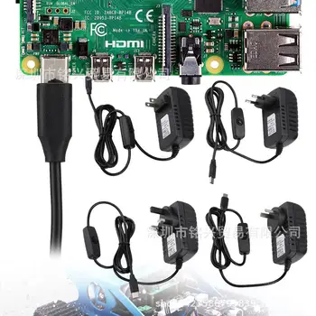 5V3A napájací adaptér s vypínačom pre Raspberry Pi 4 Typ-C, USB napájací adaptér nabíjačky pre Raspberry Pi 4