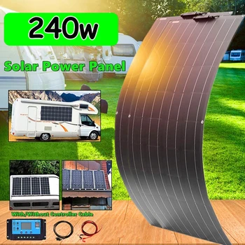 Solárny panel 12v auta kompletné 200w 100w 120w 240w solárna nabíjačka pre 12v/24v batéria, auto, loď RV karavany obytné strechy domov systému