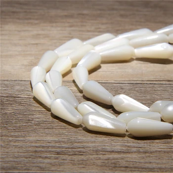 Veľkoobchod Biela Kvapka Vody perleť Shell Perly Módne Ženy Šperky Voľné Shell Perly pre Šperky, Takže DIY Korálky 15