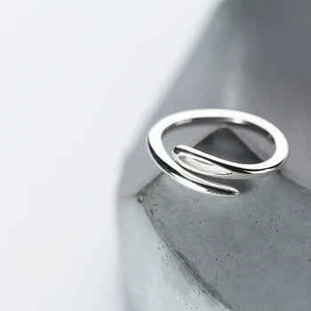 925 Sterling Silver Šperky Jednoduché Línie Otvoriť Krúžky Minimalistický pre Ženy Móda Darčeky Narodeninové Darčeky