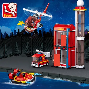 425Pcs Mesto Požiarny Výcvik Stavebné Bloky Sady hasičská Helikoptéra Auto Deti Hračky pre Chlapcov Brinquedos Tehly Vianočné Darčeky