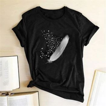 Pierko Tlač T-shirts Ženy Oblečenie 2020 Letné Tričká Bavlnené Ženy Graphic Tee Tričko Femme Móde Tričko Ropa Mujer Verano