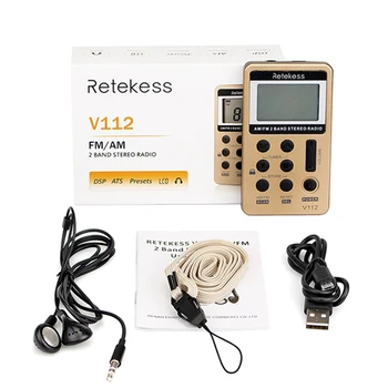 Retekess Mini Stereo Slúchadlá AM, FM Rádio, Sleep timer Vrecku Digitálne Ladenie Prevádzkuje Rádio, LCD Displej Rádio, Digitálny Displej