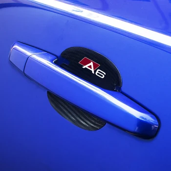 Pre Audi A3 A4 A5 A6 A7 A8, Q3 Q5 Q7 Q8 príslušenstvo 4Pcs dvere auta misy uhlíkových vlákien tkaniny dekoratívne ochrany