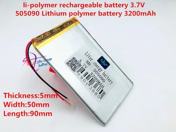 Najlepšie batérie značky Veľkosť 505090 3,7 V 3200mah Lítium-polymérová Batéria S Ochranou Rada Pre MP3, MP4, GPS Digitálne Produkty