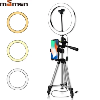 MAMEN 6/20/26 CM Video Studio Selfie Krúžok Svetlo na Fotografovanie Stmievateľné Led Osvetlenie Pre Youtube Live Photo Light S Držiaka Telefónu