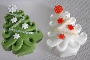 Vianočný stromček, Silikónové formy na Vianočný stromček mydlo silikónové formy na mydlo formy silica gel die kvet, Aróma kameň formy sviečka plesne