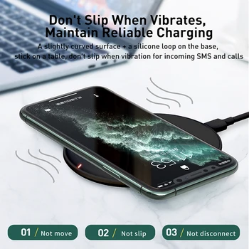 Baseus 15W Qi Bezdrôtová Nabíjačka Pre iPhone 11 Pro Max Airpods Rýchle Bezdrôtové Indukčné Nabíjanie Nabíjačky Pad Pre Samsung Xiao Mi
