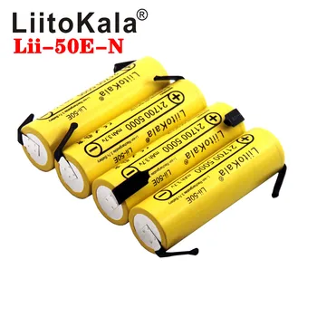 LiitoKala Lii-50E IMR 21700 5000mAh 3,7 V 40A Vysokou Kapacitou Chránené Plochou strechou, Nabíjateľná Li-ion Batéria+DIY Nicke