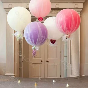 Svadobné Balóny Priadze, Tylu Pre 36inch Balónová Výzdoba Narodeninovej Party Úplnej Crystal Organza Textílie Baby Sprcha Svadobná Výzdoba