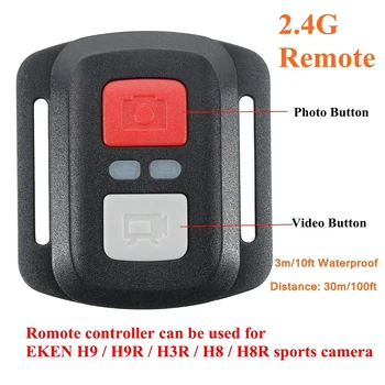 Mini Diaľkové Ovládanie 2.4 G Bezdrôtové Diaľkové ovládanie pre EKEN H9R H8R H6S H7S H5SPLUS Nepremokavé Akčné Kamery Príslušenstvo