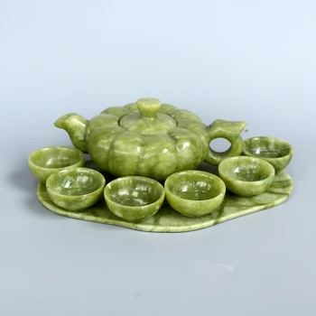 Čínsky Ručne vyrezávané Jade prírodné jade lantian jade kanvicu čaju nastaviť nastaviť domácnosť