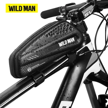WILD MAN Cyklistické tašky Hornej rámovej Trubky Kôš Rainproof Nepremokavé Predný Rám Taška EVA Tvrdá Škrupina Carbon PU MTB, Road Bike Accesorios