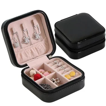 Šperky Box 10*10*5.5 CM Pevné ipper Kožené Organier Skladovanie Cestovné Šperky Prenosné Šperky Darčeka Pre Ženy Ys02