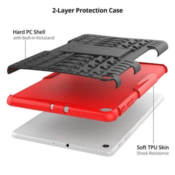 Puzdro pre Samsung Galaxy Tab 10.1 2019 SM-T510 SM-T515 Deti Prípade Ťažkých Hybrid Shockproof Stojan Kryt Tablet Prípade Funda