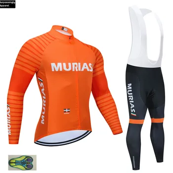Muži Cyklistické Oblečenie Set sa MURIAS Racing Team Jar Cyklistické Oblečenie Priedušné Cyklistické Športové Dlhý Rukáv Cyklistika Dres Oblek