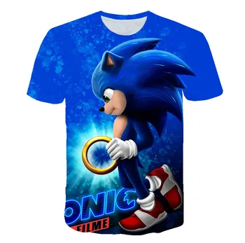 Deti, Chlapci Cartoon Sonic T Shirt Pre Deti, Dievčatá ježko sonic T-shirt 3D Tlačených Topy Dospievajúce Deti Topy 2021 Letné Hot