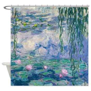 Lekná Claude Monet Výtvarné Umenie Dekoratívne Textílie 3D Tlač Sprchový Záves