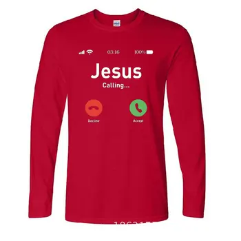 Ježiš T shirt Zábavné Volanie Prijať Alebo Odmietnuť, Ktorý Je Otázka Dizajn Viery Obdivovať Bavlna Módne Dlhý Rukáv T-shirt