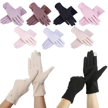 Nové Fahion Bavlnené rukavice Non-slip Priedušná Dámy Rukavice Mieste Letné Tenkú Ochranu proti UV žiareniu Slnka Rukavice vodičské rukavice