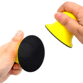 72 mm Ručné Brúsenie Blok Back-up Brúsenie Podložky pre Brúsenie Brúsnym papierom Disky pre Drevospracujúci Ručné Leštenie Hák-Slučky
