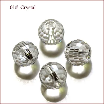 Multi farby 6 mm 8 mm 10 mm 100KS crystal korálky Tvárou Okrúhle Sklenené Korálky na náramok, náhrdelník Šperky, Takže urob si sám
