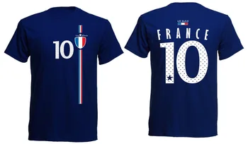 2019 Módne Kolo Krku Oblečenie Futbalista Frank Ríše T-Shirt Navy St-1 Futbalový Dres Trikot Francúzsko Číslo 10-pánske Tričko