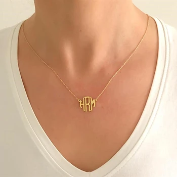 Monogram Mena Náhrdelník Ženy Prispôsobiť Výrobný Štítok Šperky Z Nerezovej Ocele Osobné Matka Darček Collier Bijoux Femme