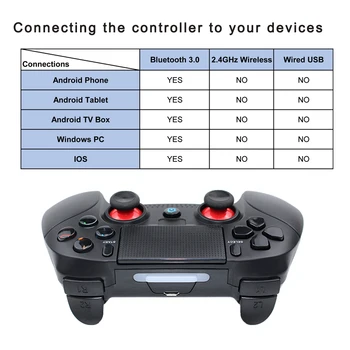 Podpora Bluetooth Bezdrôtový Herný ovládač Android Tlačítkový Remote Smartphone PC Ovládač pre Android TV Box Tablet PC so systémom Windows