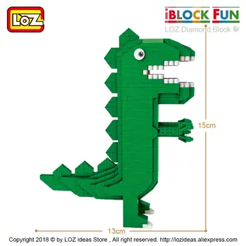 LOZ Diamond Stavebné Bloky Cartoon Dinosaura Anime Akcie Obrázok Jurský Tvorivé Roztomilý Zvierat Hračky pre Deti Darček DIY 9799